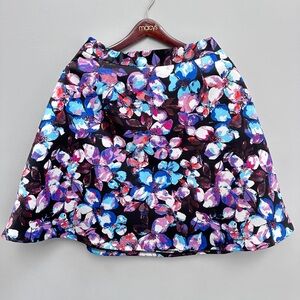 The Limited Floral Satin Skater Full Skirt Size 10